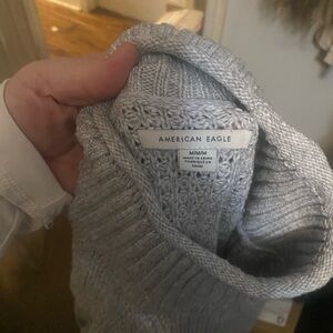 American Eagle Outfitters Light Gray Cowl Neck Sweater